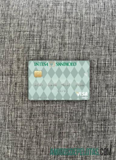 Itália Intesa Sanpaolo Visa Cartão de Débito Photolook Frente exemplo real